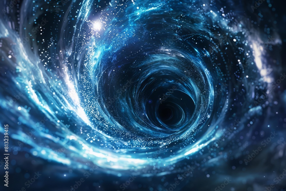 glowing cosmic wormhole with swirling particles futuristic 3d illustration glowing cosmic wormhole with swirling particles futuristic 3d illustration