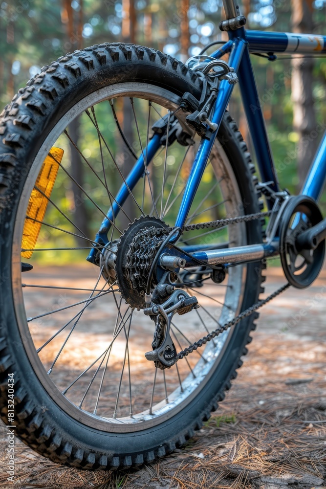 Bicycle chain and gears close up, focus on mechanical parts, symbolizing summer olympics sport theme Bicycle chain and gears close up, focus on mechanical parts, symbolizing summer olympics sport theme