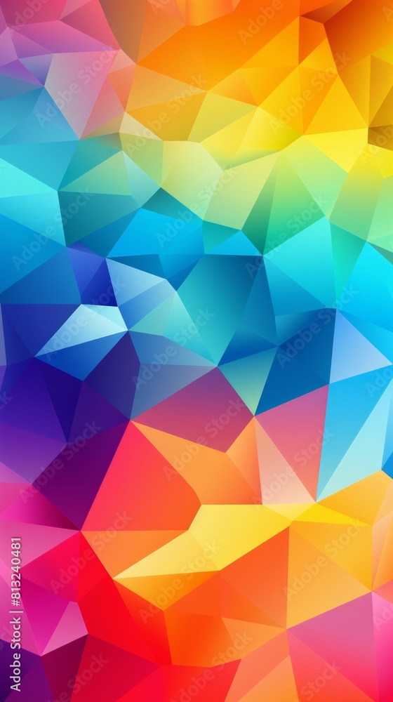 Obraz premium Multicolored polygonal style imitation wallpaper with overlapping triangles in a vibrant and abstract geometric design