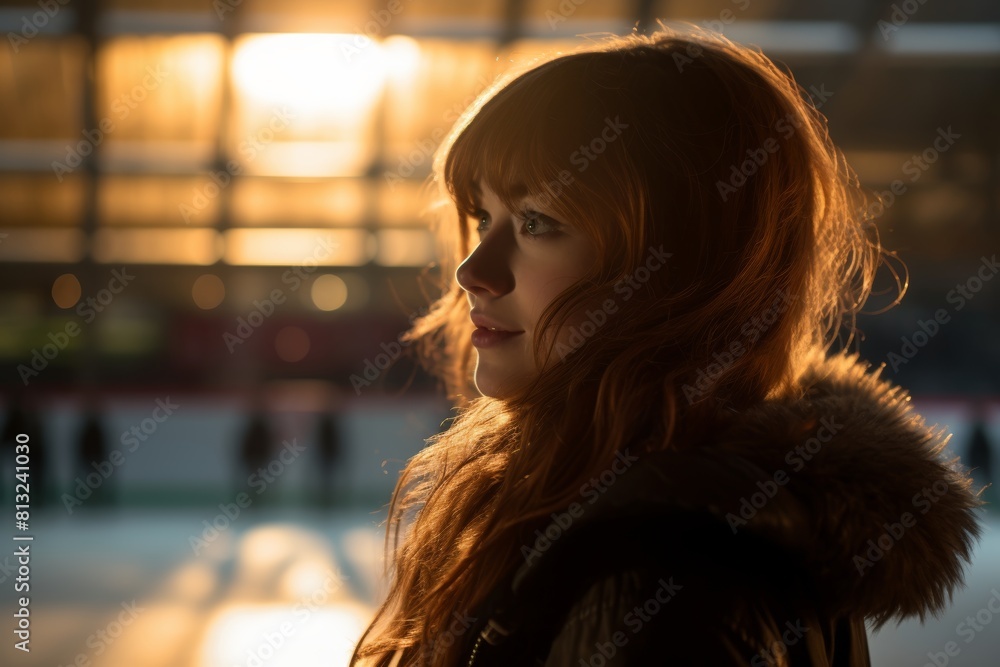 The Graceful Pause: A Figure Skater's Moment of Quiet Contemplation at Dusk