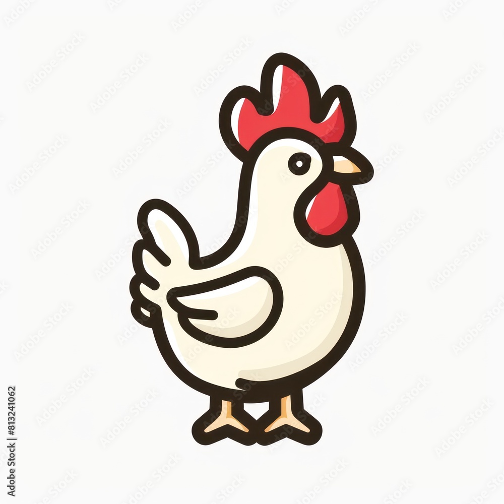 chicken logo design, icon, white background