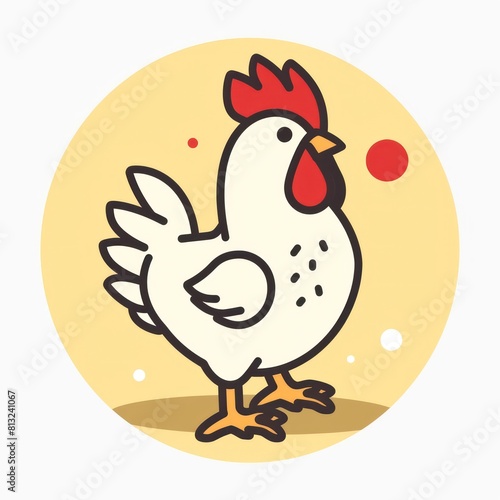 chicken logo design, icon, white background photo