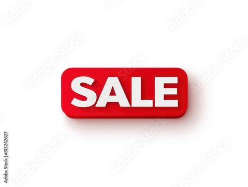 promo sale badge, red color on white background