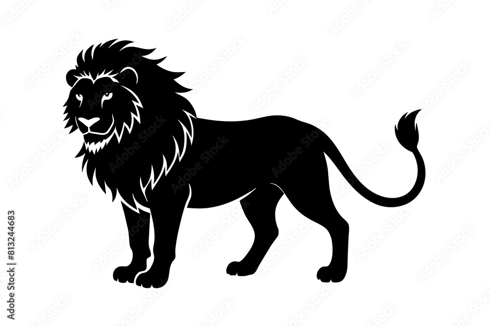 lion line art silhouette illustration