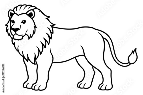 lion line art silhouette illustration