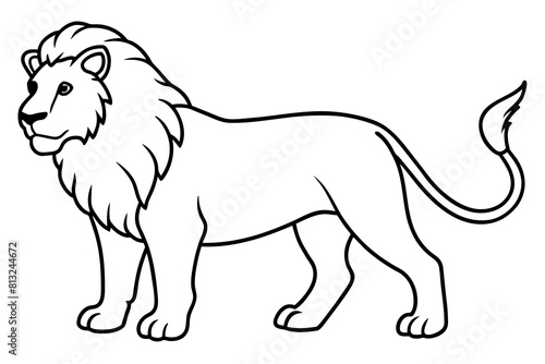 lion line art silhouette illustration