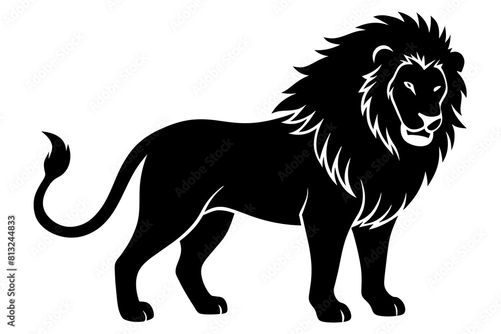 lion line art silhouette illustration