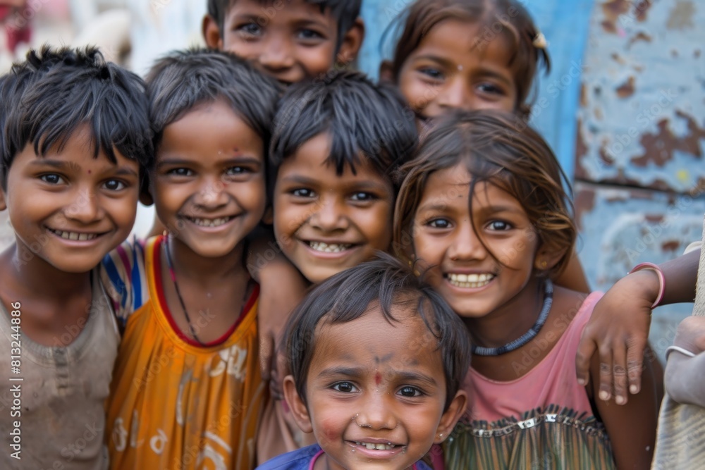 Portrait of a group of Indian children Portrait of a group of Indian children