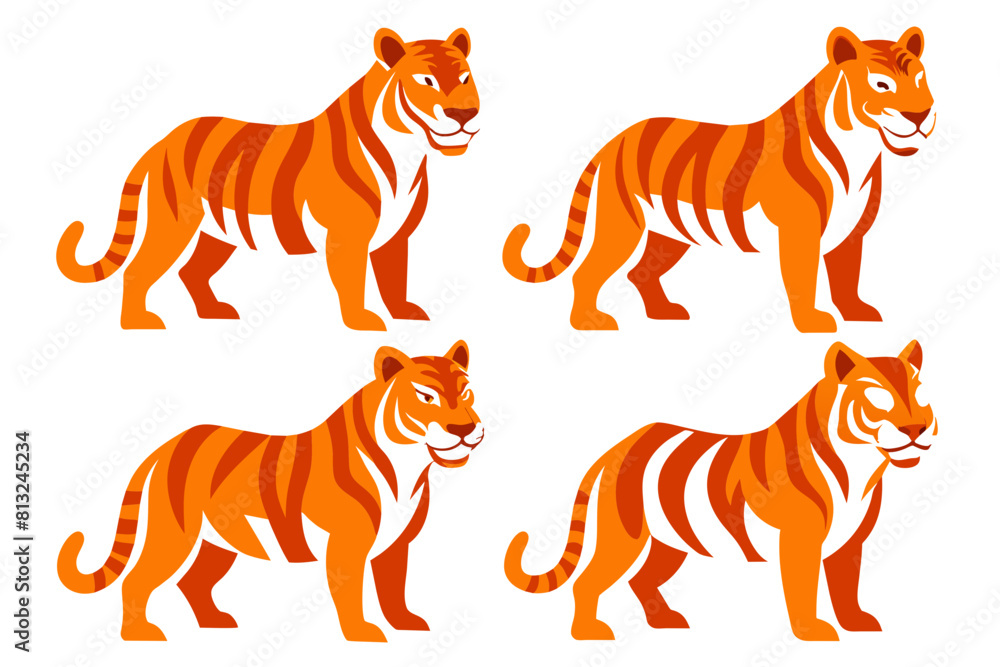 tiger line art silhouette vector illustration tiger line art silhouette vector illustration