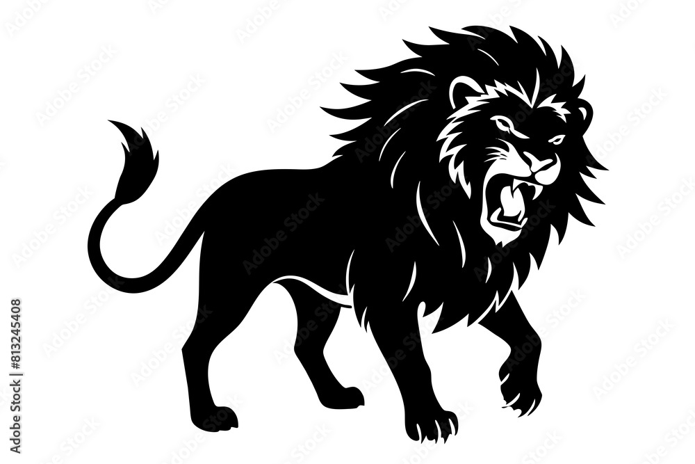 lion line art silhouette vector illustration lion line art silhouette vector illustration