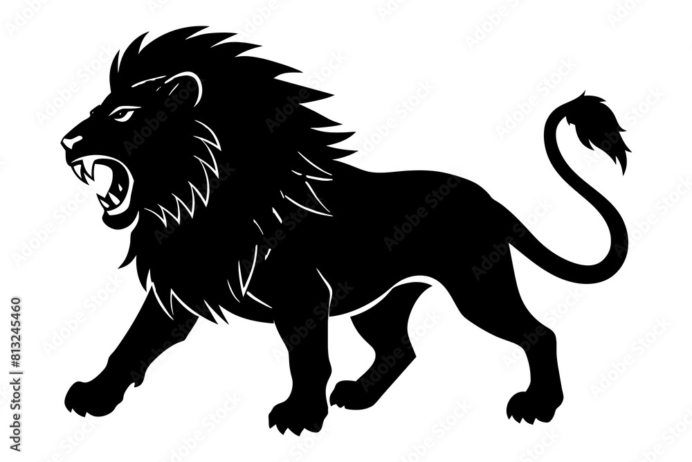 lion line art silhouette vector illustration