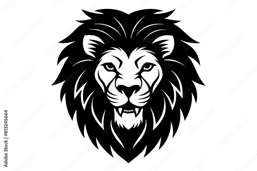 lion face cartoon vector illustration