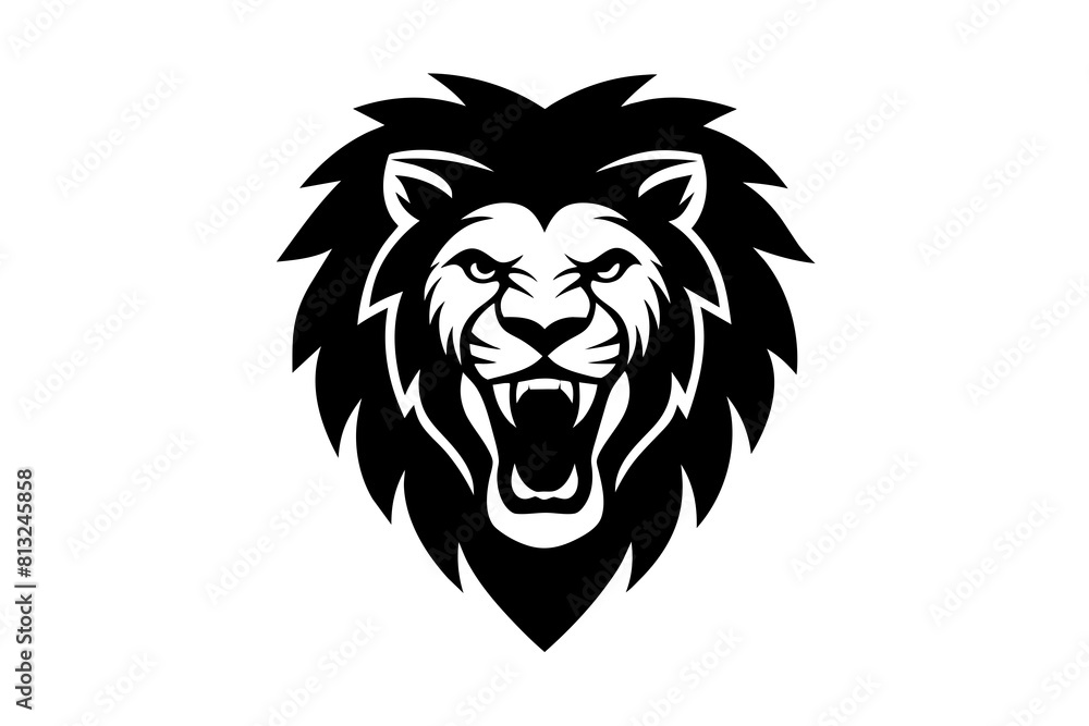 lion face cartoon vector illustration