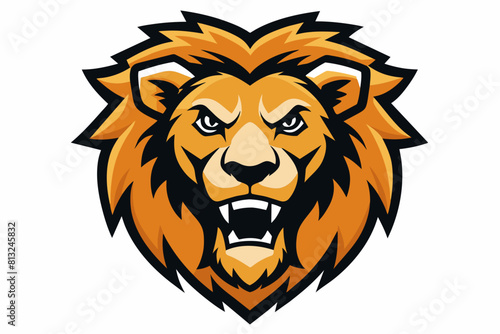 lion face cartoon vector illustration