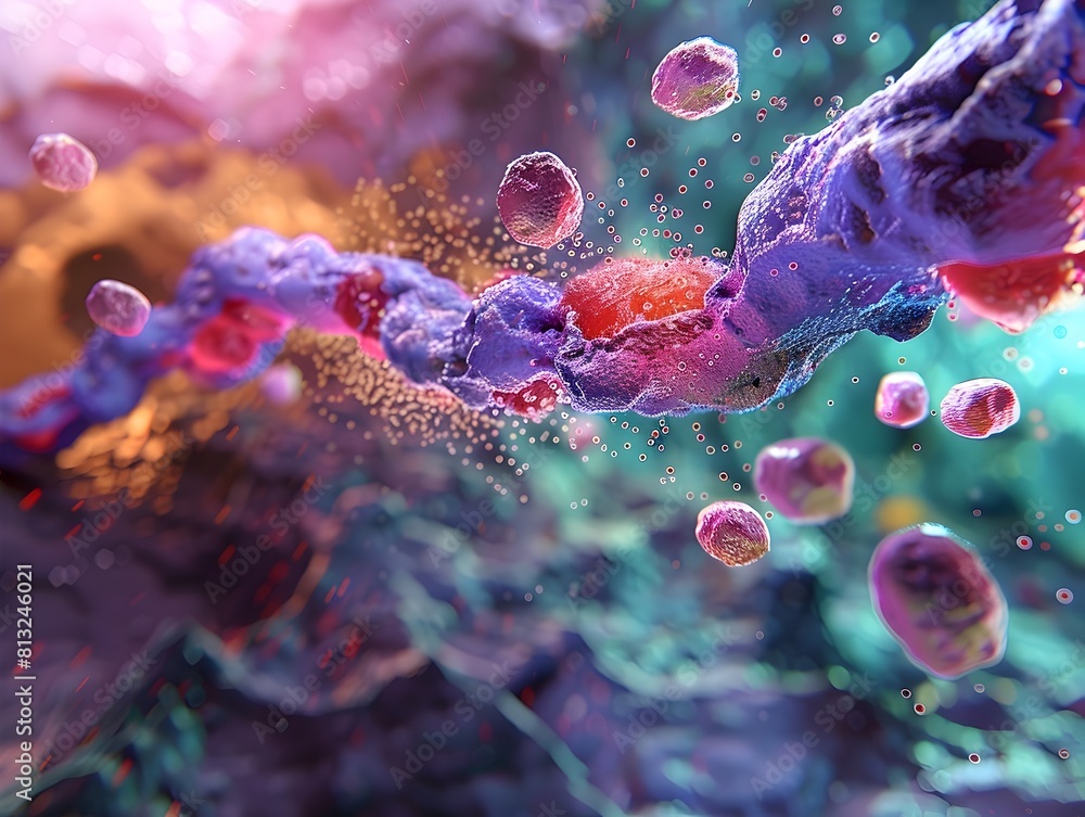 Fototapeta premium Interpretation of Insulin Regulating Blood Sugar in the Body