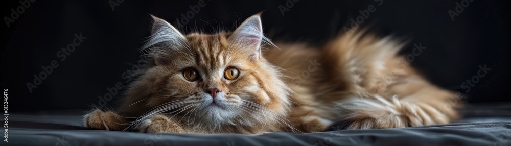 The Persian cat exudes an air of royalty and grandeur, its luxurious fur cascading elegantly The Persian cat exudes an air of royalty and grandeur, its luxurious fur cascading elegantly