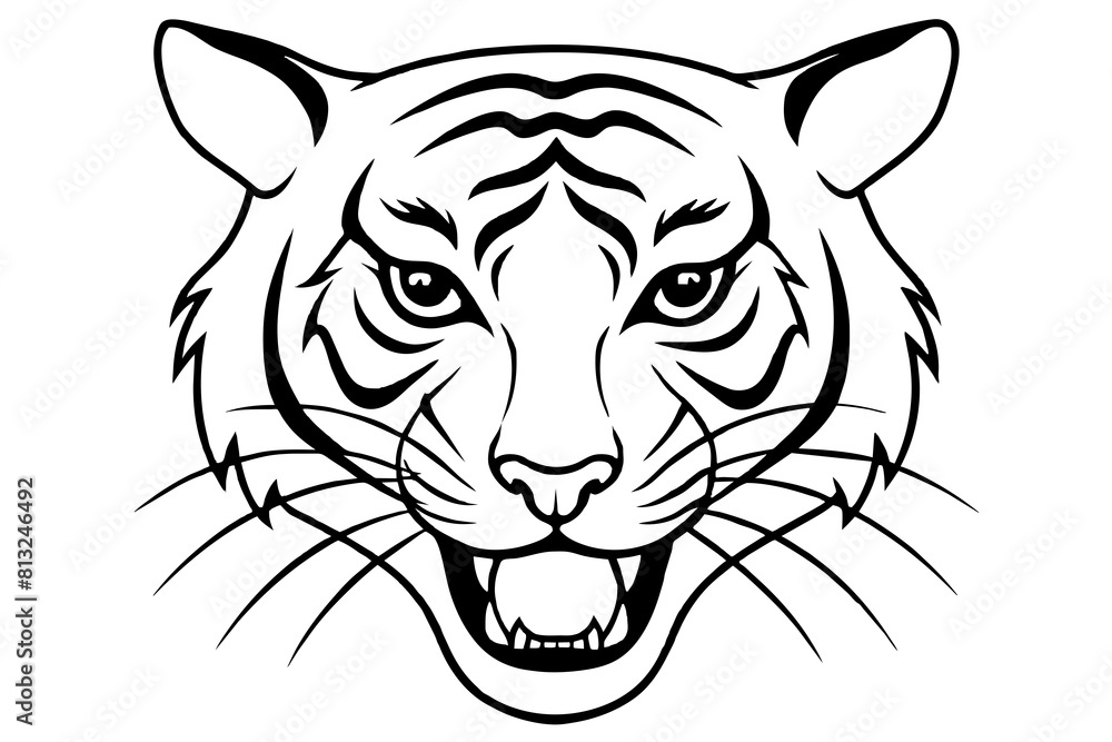 tiger face cartoon vector illustration tiger face cartoon vector illustration