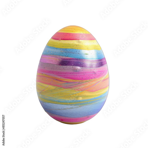 Isolated transparent background with a vibrant Easter egg. Symbol of new beginnings and renewal concept.