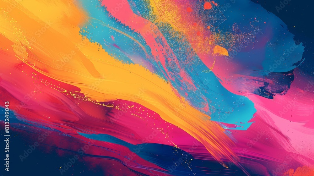 Fototapeta premium Bold, vibrant mural with stunning visual impact, Ai Generated