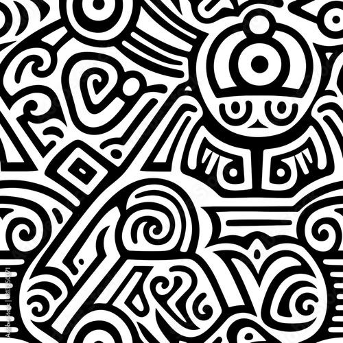 Abstract brazilian indigenous pattern seamless 
