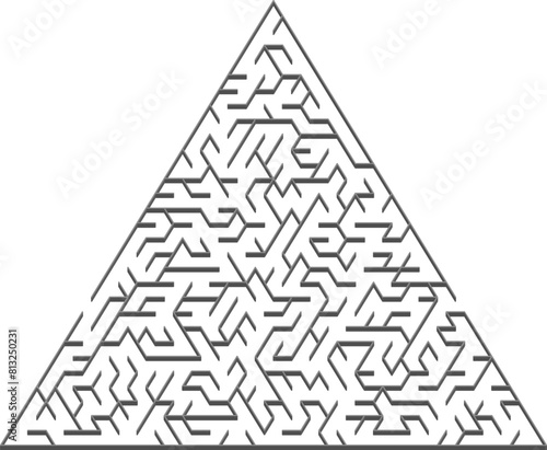 Vector background with a gray triangular 3D maze.