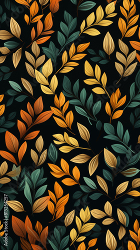 Image of Tree Leaves and Plants, Pattern Style, For Wallpaper, Desktop Background, Smartphone Phone Case, Computer Screen, Cell Phone Screen, Smartphone Screen, 9:16 Format - PNG © LeoArtes