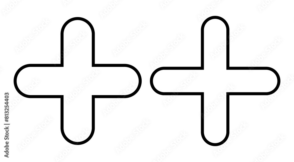 Obraz premium Plus Icon set. Add plus icon