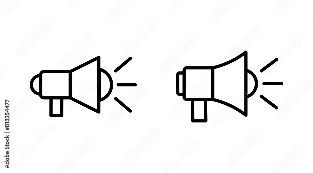 Megaphone icon set. Loudspeaker icon vector. Megaphone icon set. Loudspeaker icon vector.