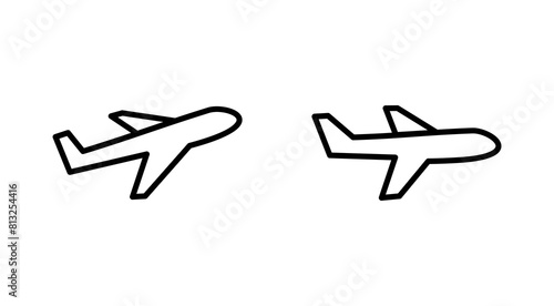 Plane icon set. Airplane icon vector. Flight transport symbol. Travel illustration. Holiday symbol