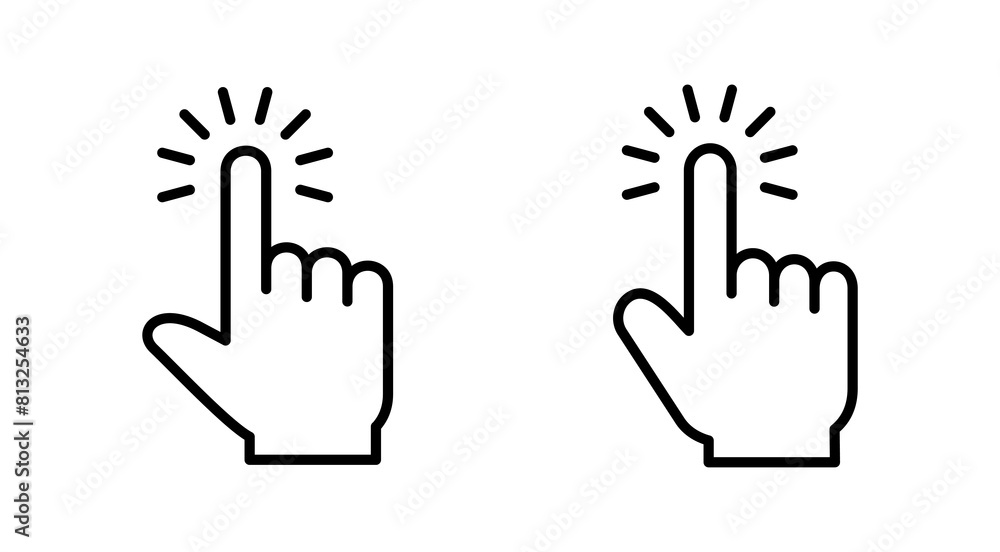 Hand click icon set. pointer icon vector. hand cursor icon vector Hand click icon set. pointer icon vector. hand cursor icon vector