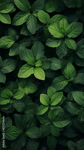 Image of Tree Leaves and Plants, Pattern Style, For Wallpaper, Desktop Background, Smartphone Phone Case, Computer Screen, Cell Phone Screen, Smartphone Screen, 9:16 Format - PNG