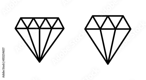 Diamond icon set. diamond gems vector icon.