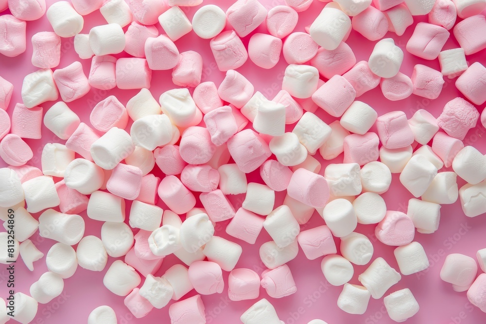 Pink and white marshmallows, close-up Pink and white marshmallows, close-up
