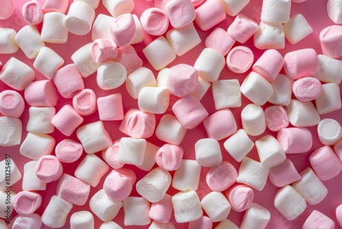 Pink and white marshmallows, close-up