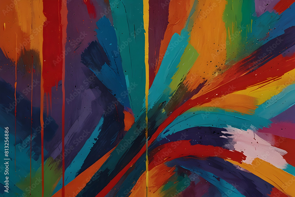 Fototapeta premium An 8k image of colors and abstract shapes, inviting viewers to decipher its hidden meanings