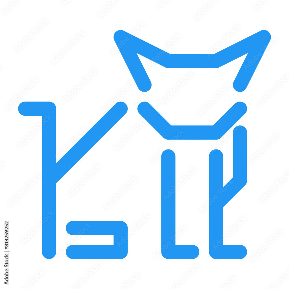 simple design of cat outline icon sign simple design of cat outline icon sign