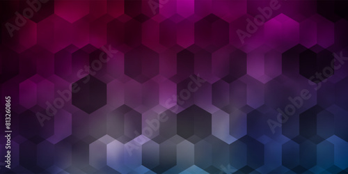 Dark Blue, Red vector pattern with colorful hexagons.