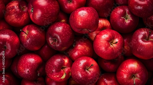Red Apple Background : Suitable for Be Used in Blog Posts, Social Media Posts or Website Content Related to Fruits and Vegetables.