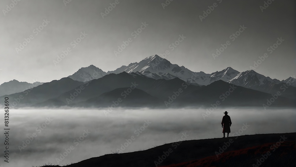 Within the expanse of white, a solitary maroon silhouette stands, its deep hue commanding attention against the pristine backdrop ai_generated Within the expanse of white, a solitary maroon silhouette stands, its deep hue commanding attention against the pristine backdrop ai_generated