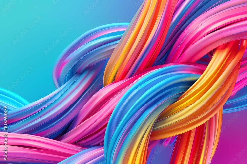 colorful gradient flexible cables creating abstract technology background vibrant illustration template