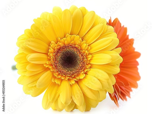 gerbera color flower on white background