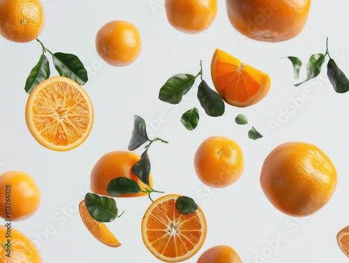 fruits oranges on a white background