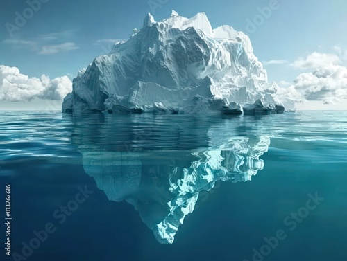 big iceberg transparent waters, showing underneath the surface of the water © BALLERY ART
