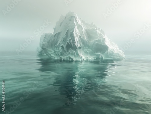 big iceberg transparent waters, showing underneath the surface of the water © BALLERY ART
