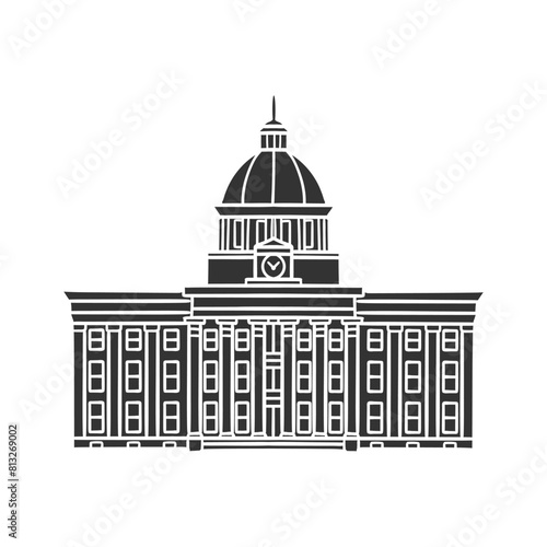 Alabama Icon Silhouette Illustration. State Capitol Vector Graphic Pictogram Symbol Clip Art. Doodle Sketch Black Sign.