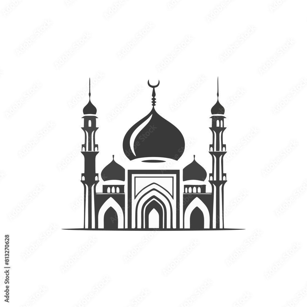 Simple Muslim mosque logo design Simple Muslim mosque logo design