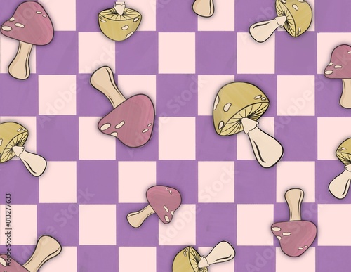 seamless pattern with mushrooms 