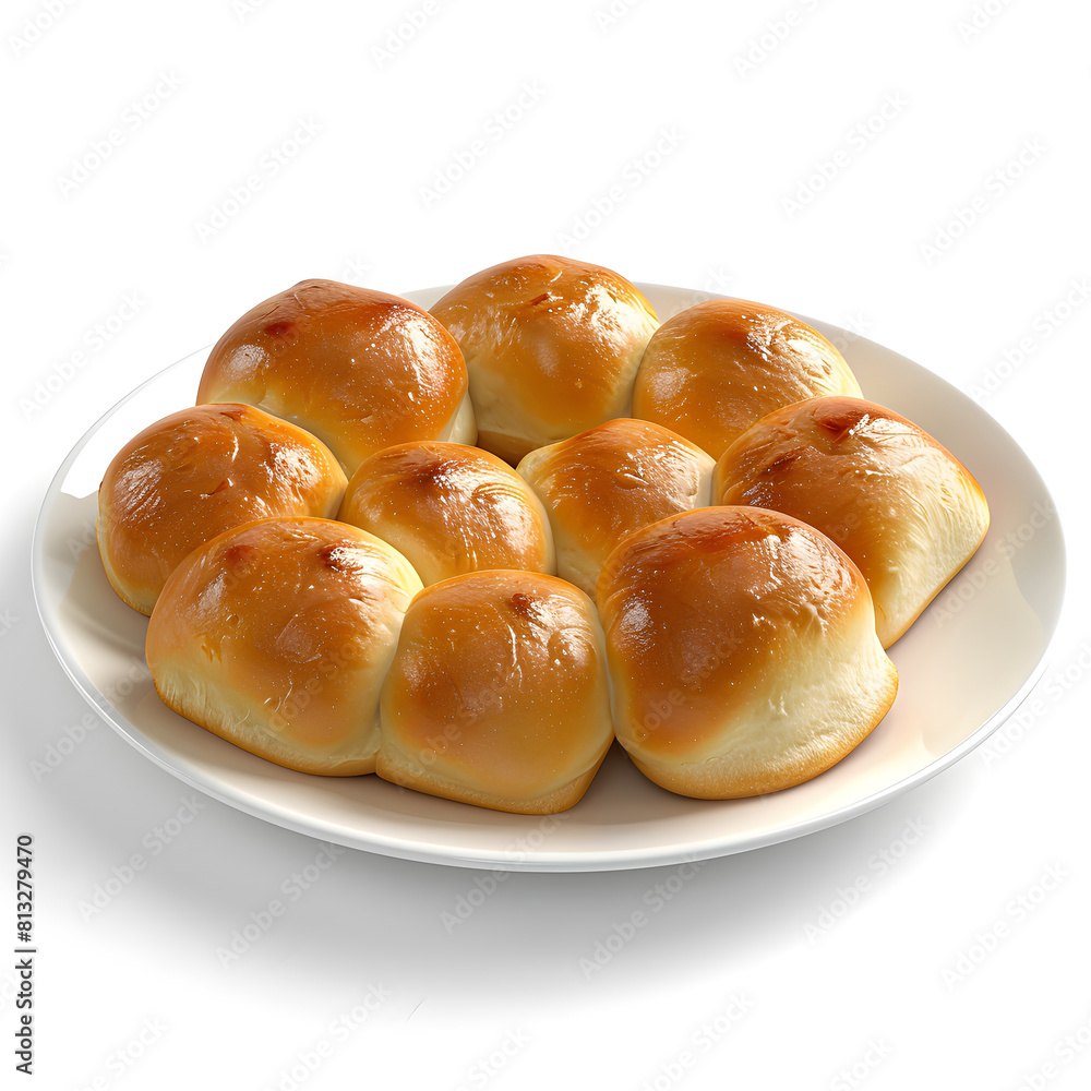 Clipart illustration of dinner rolls on a white background. Suitable for crafting and digital design projects.[A-0001]