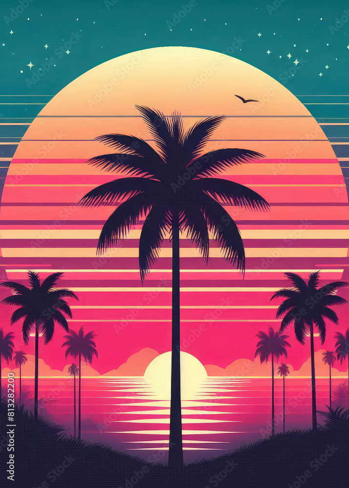 Fototapeta premium trees at sunset