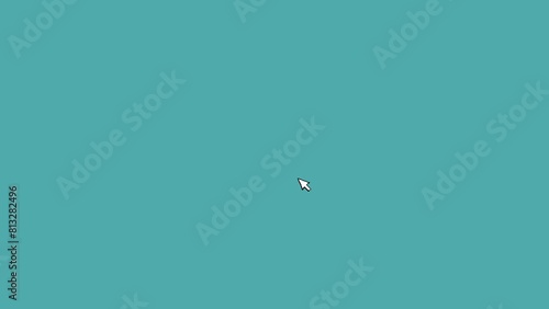 Animation with text Start in dialog screen with ok button and cursor arrow, PC interface in retro 90s style, alpha channel. Motion graphics 4k footage for a video project